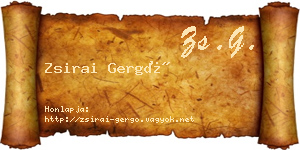 Zsirai Gergő névjegykártya